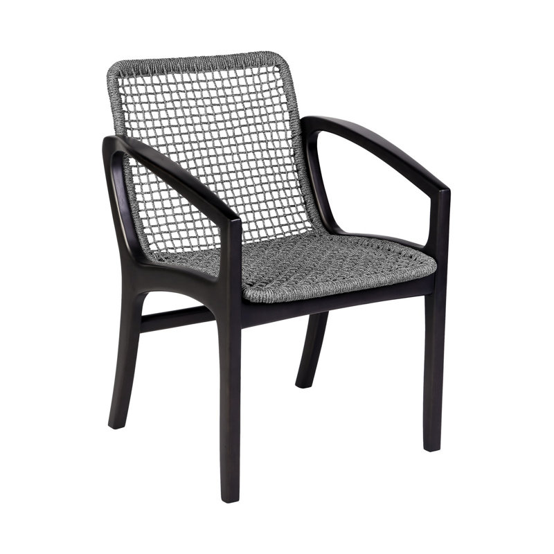 Chaise de patio Jean Eucalyptus, Noir, gris