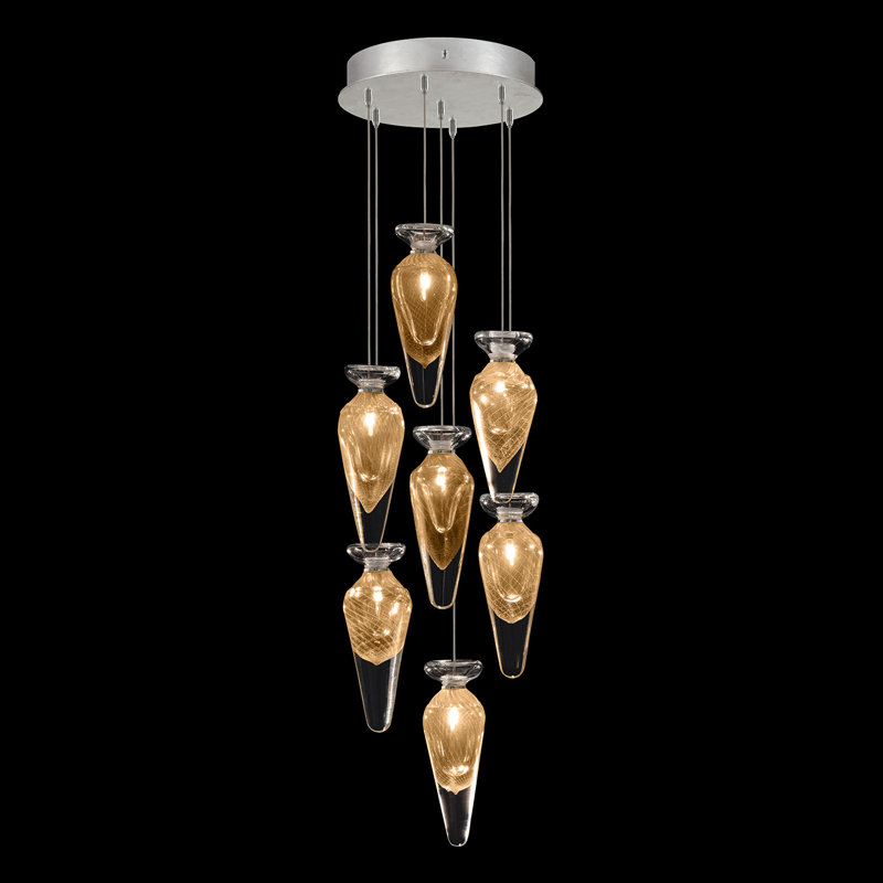 Luminaire suspendu carré l 13,5 po Essence, Argent, Or