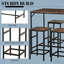 Ensemble de table de salle à manger 5 pièces, table et 4 tabourets, peu encombrant