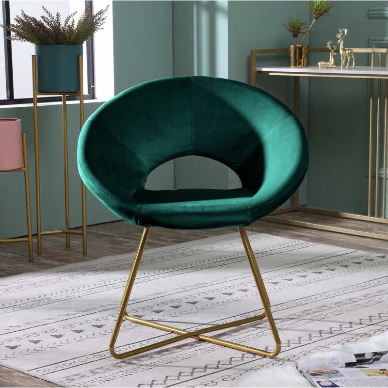 Fauteuil d'appoint en velours, Vert