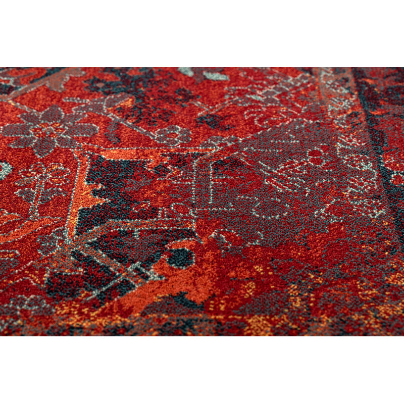 Raiden Oriental Wool Area Rug, Rectangular 170 x 235cm, Red