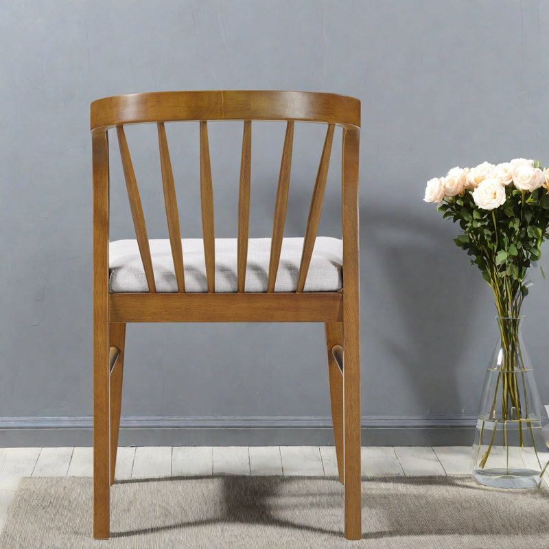Ensemble de 2 chaises de salle à manger modernes, rembourrées en bois d'hévéa pour petite cuisine