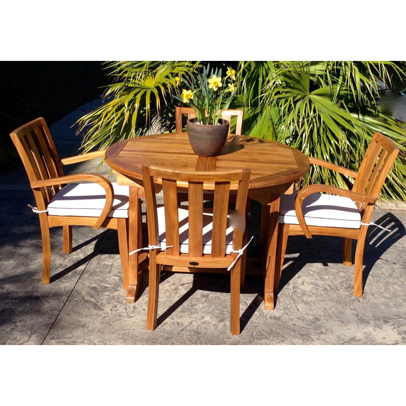 Clarisse Outdoor Round Teak Dining Table