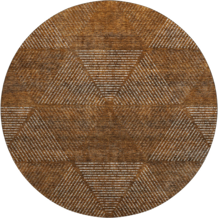 Premium Machine Washable Prisco Terracotta Rug