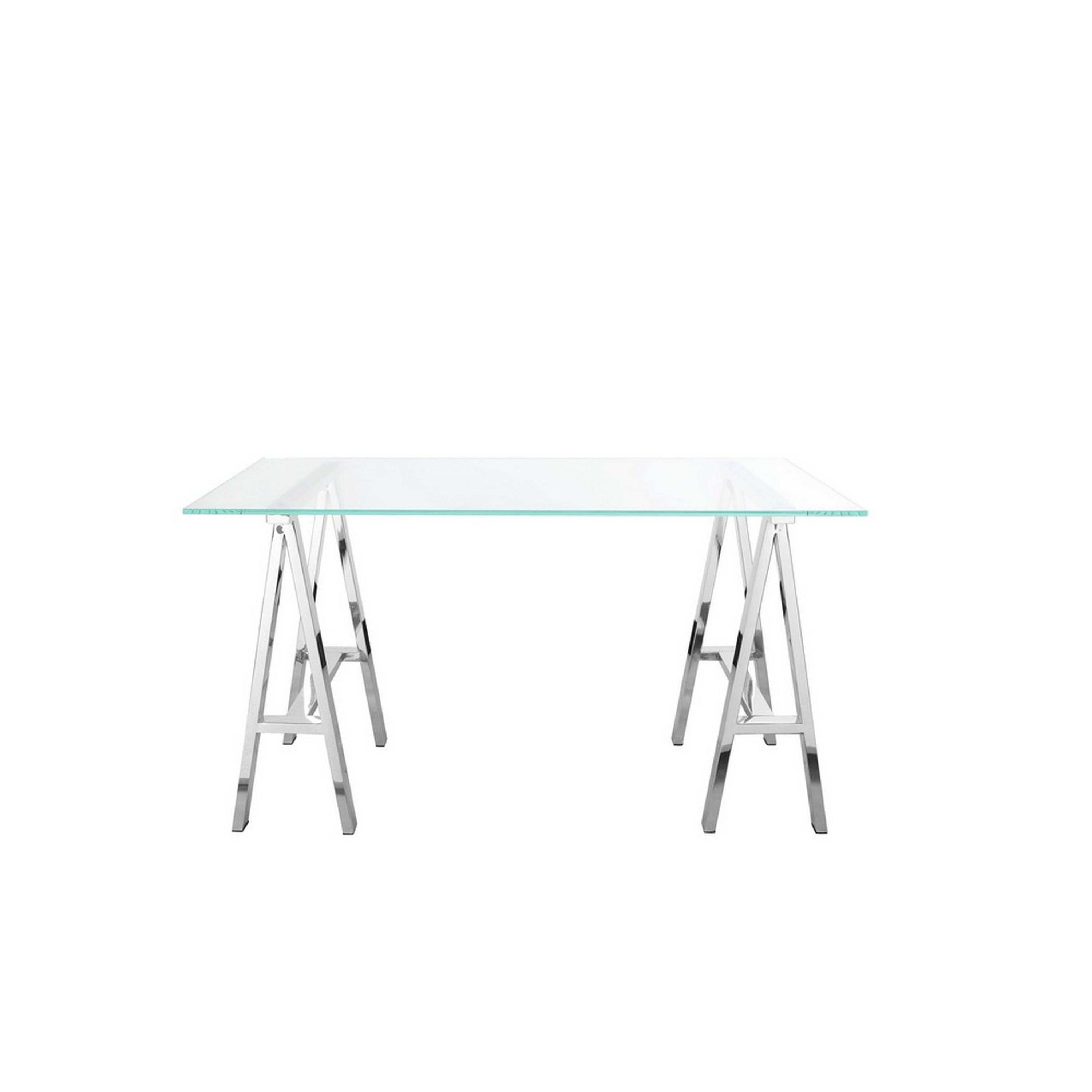 Writing Frame Tree Benjara Rani 55 Inch Office Desk, Tempered Glass Top, Modern Black ...