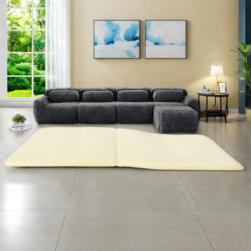 Canapé modulaire confortable de style moelleux, idéal pour le salon