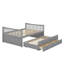 Lit de jour double en bois pleine grandeur, lit gigogne simple et 3 tiroirs de rangement-540491672