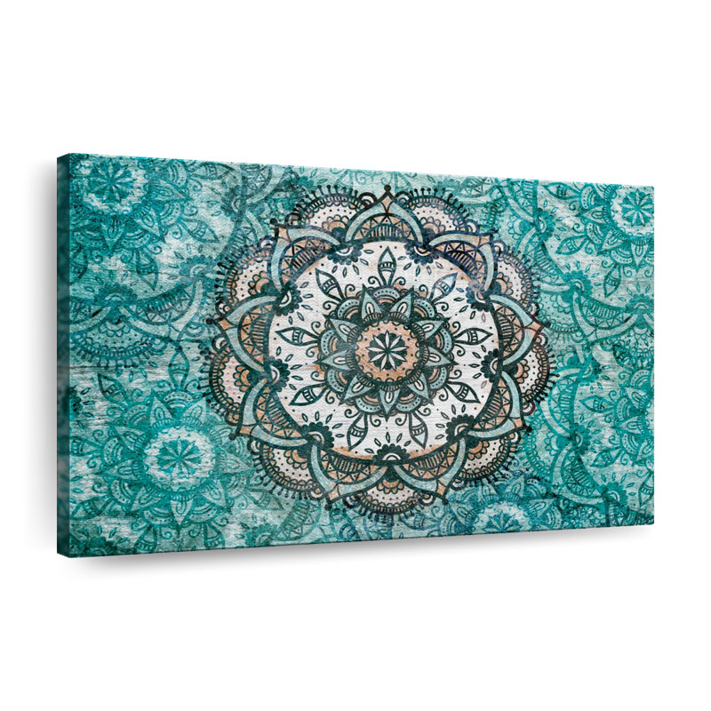 Impression sur toile symbole turquoise, H 34 po x l 51 po x P 1,25 po