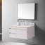 Dessus de meuble-lavabo de 31 pouces en pierre de Carrare avec comptoir de style nouveau avec lavabo rectangulaire encastré en céramique et dosseret avec 3 trous de robinet pour l'armoire de salle de bain
