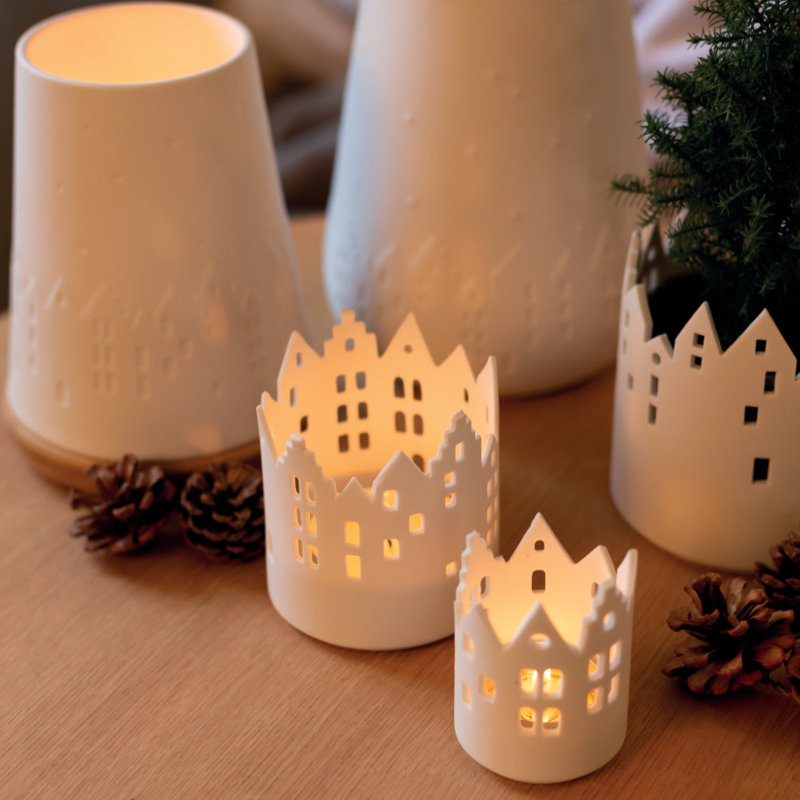 Porte-bougie City Light Cityscape - marché - P 3,9 po
