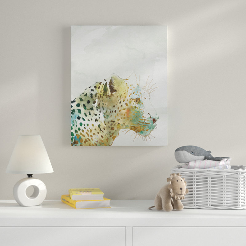 Reproduction d'art léopard africain sur toile tendue, H 20 po x l 16 po x P 1,5 po