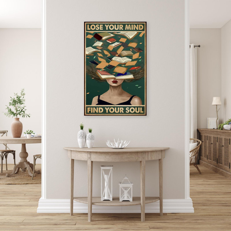 Livres "Lose Your Mind" - 1 pièce, "A Lose Your Mind" sur toile, H 14 po x l 11 po x P 1,25 po