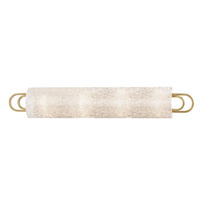 Barre d'éclairage de salle de bain 4 lumières Buckley, Laiton vieilli
