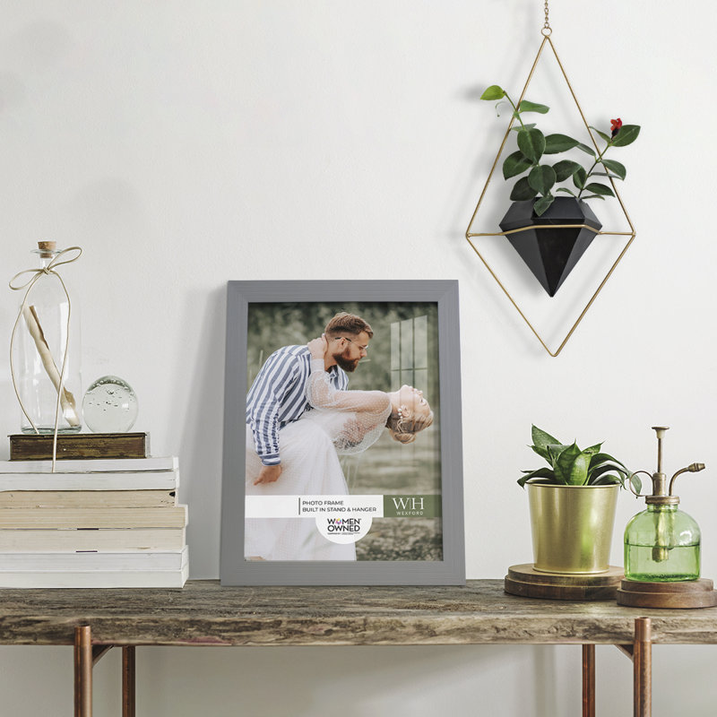 Ensemble de 8 cadres muraux en bois 8 "x 10", gris, 8 po x 10 po