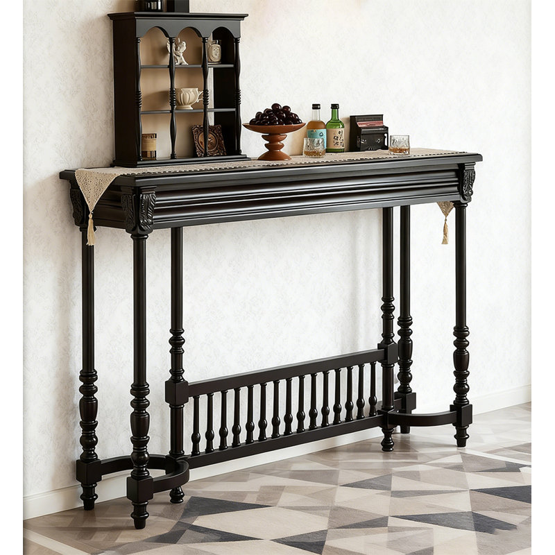 Console de hall d'entrée sculptée en bouleau American Country, H 43,3 po x l 47,23 po x P 15,74 po