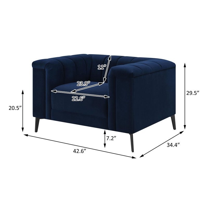 Fauteuil rembourré et capitonné Tuxedo