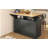 55.7'' Large kitchen island with 2 flip-top, 5-wheel rolling kitchen trolley with power outlets, foldable storage table with spice and towel rack, 3 drawers, suitable for kitchen, dining room, black-978721447
