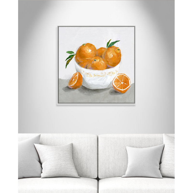 Abbaye «Oranges» par Isabelle Z - reproduction d'art, H 31,5 po x l 31,5 po x P 2 po, Toile avec cadre blanc