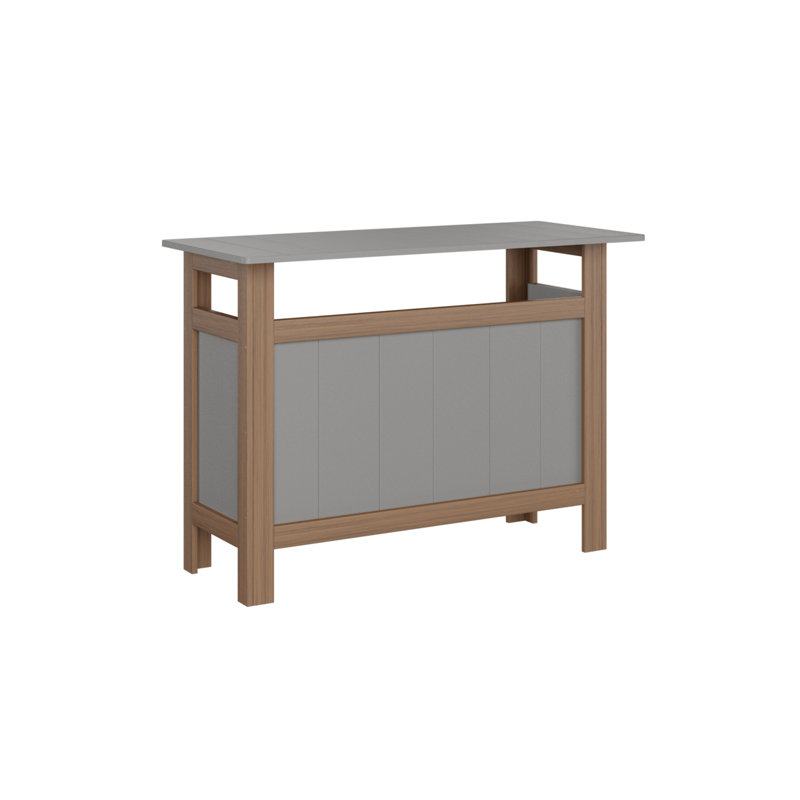 Outdoor Rectangle Bar Table, Antique Mahogany, Light Gray