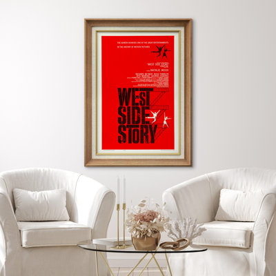West Side Story Classic Musical Film Poster Artwork, Vintage Broadway Movie Pictures, Framed Canvas Giclee Print Wall Art