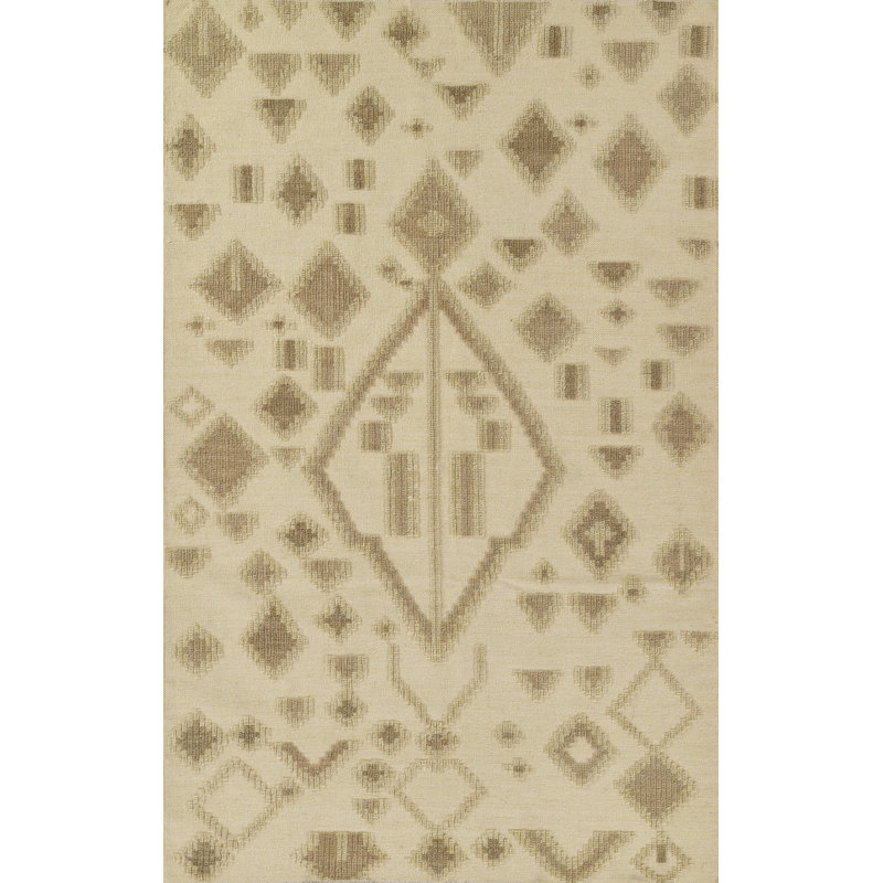 Bristol Geometric Area Rug in Beige/Brown, Rectangle 9' X 12'