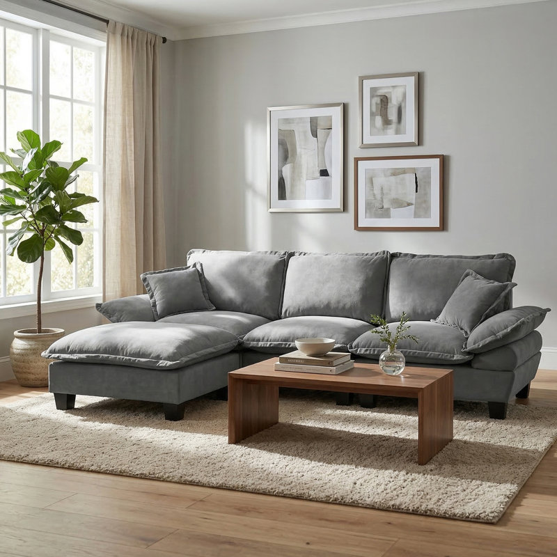 Sailboat-Inspired Modular Cloud Sofa With Removable Ottoman