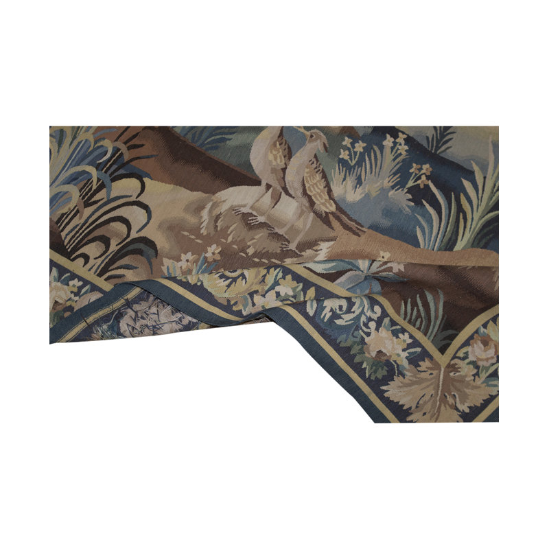 Aubusson Handwoven High-Quality Blue/Green/Beige/Brown Area Rug