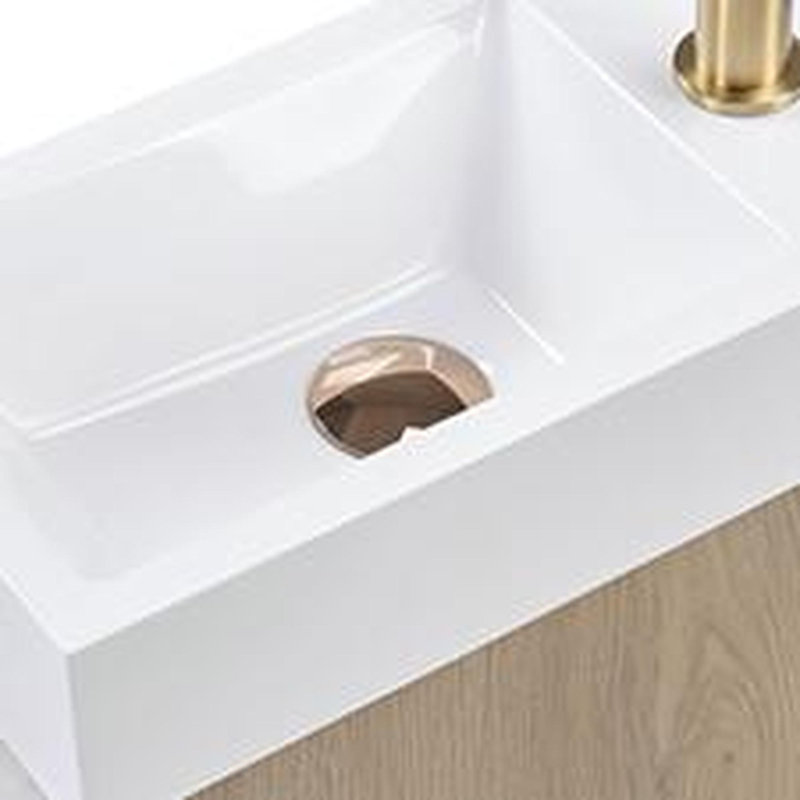 Ensemble de meuble-lavabo pour salle de bain avec lavabo 16 po, Bois de frêne naturel