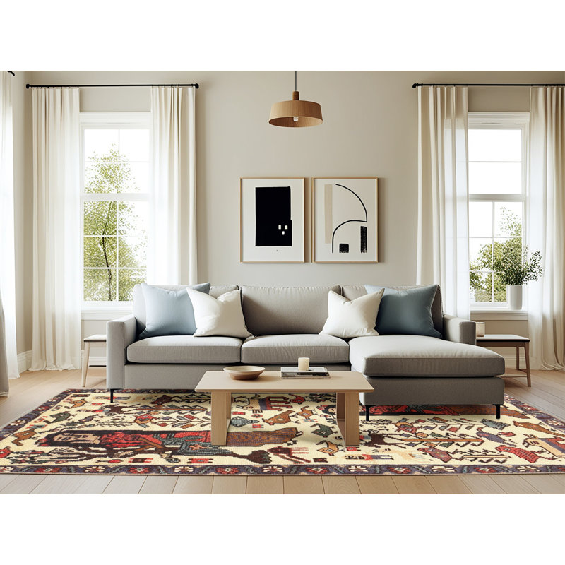 Tapis beige/brun, Rectangle 6 pi x 9 pi
