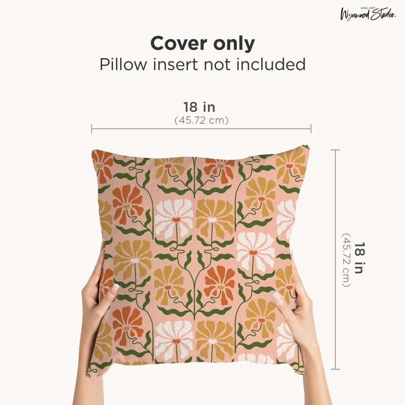 Housse de coussin floral en polyester