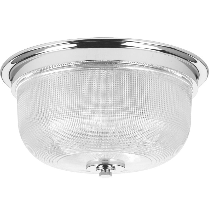 Wortman Glass Flush Mount, Chrome