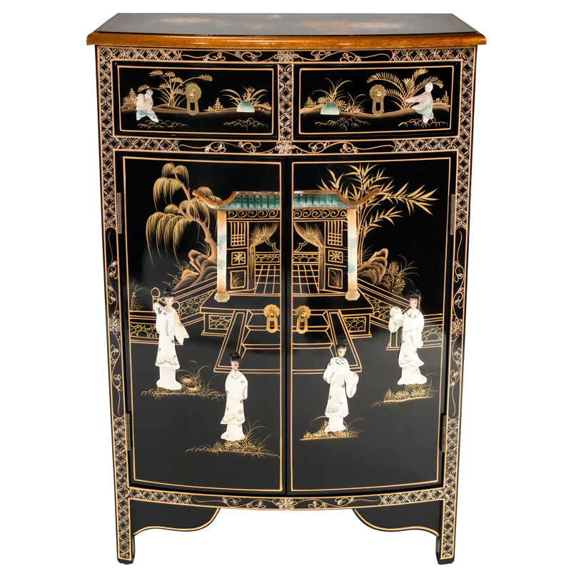 Abigayil Solid Wood Accent Cabinet, Black