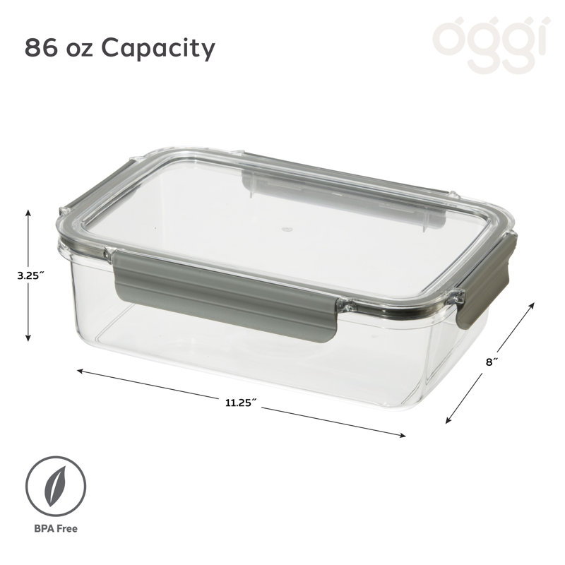 OGGI Fresh 100 oz. Contenant alimentaire, 86 oz / 2,5 l