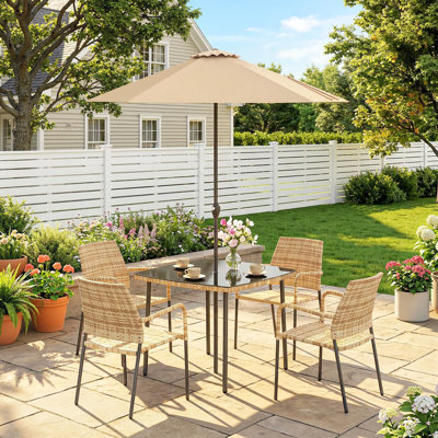 4 - Person Patio Dining Set with Square Table