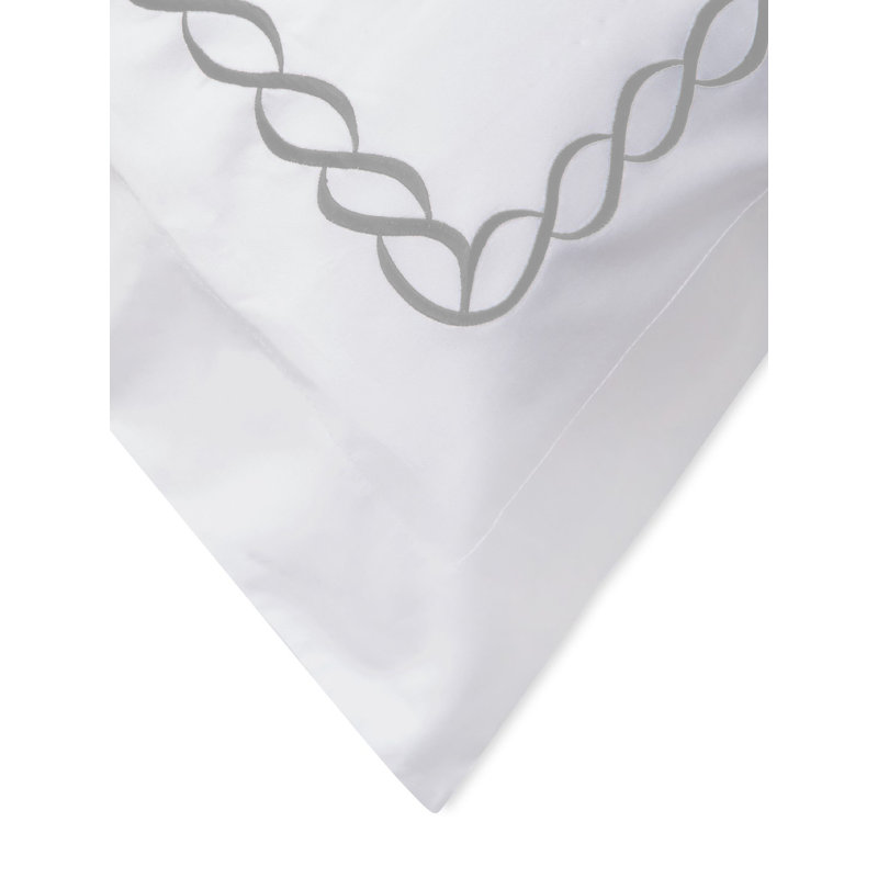 Avellana 100% Cotton Duvet Cover Set, Queen Duvet Cover + 2 Shams, Gray/White