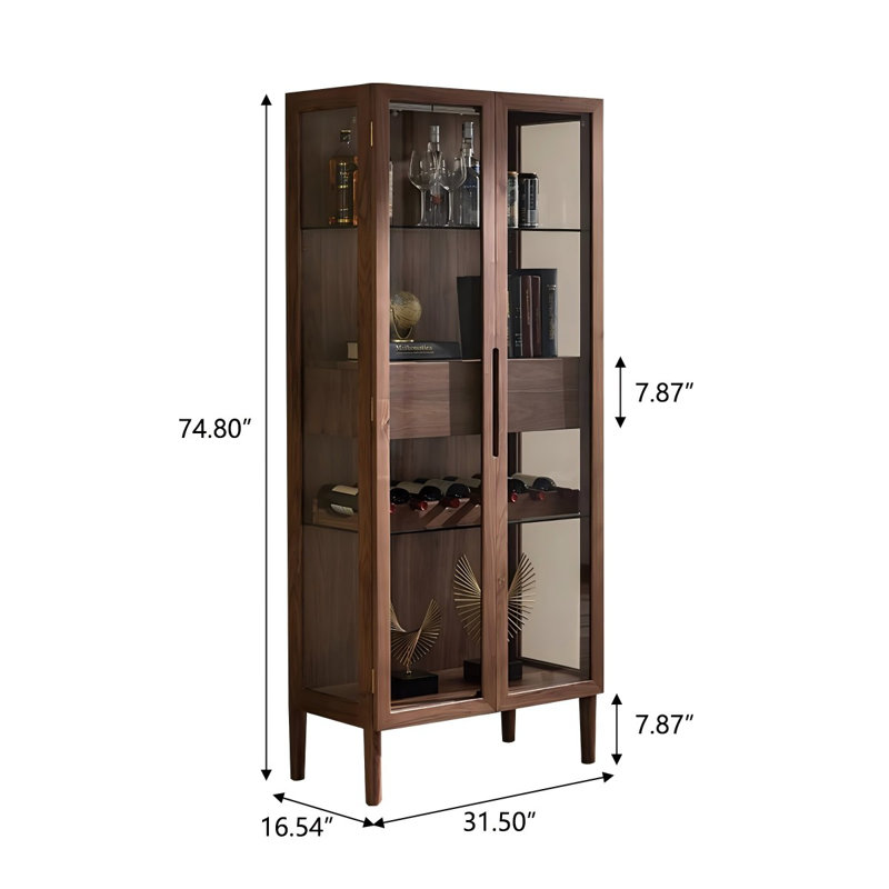 Armoire de rangement en bois massif 74,8 po