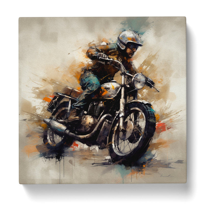 Motorcycle Gestural Art - Wrapped Canvas, 50cm H x 50cm W