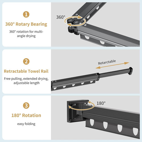 Rebrilliant Aluminum Foldable Wall-Mounted Drying Rack & Reviews | Wayfair