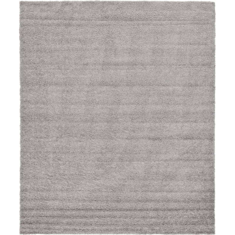 Tapis Santosha à poils longs, Rond 6 pi 1 po, Gris nuageux
