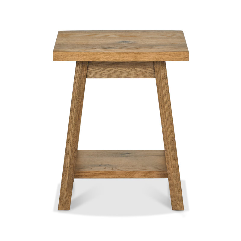 Roquefort Solid Wood End Table, Rustic Oak, Rustic Oak