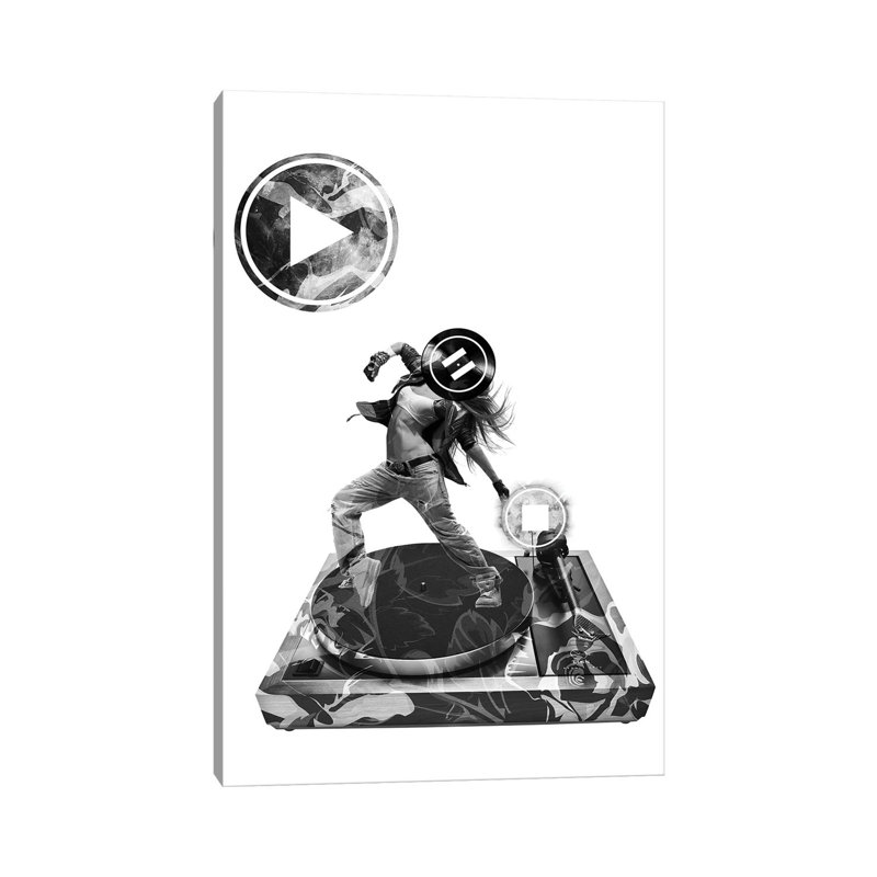 Play Pause Repeat 1 Piece Wrapped Canvas Wall Art, 66.04cm H x 45.72cm W x 1.91cm D