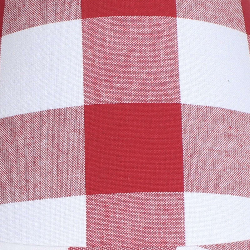 Abat-jour empire en coton 8 po H, Rouge / blanc, H 8 po x l 12 po x P 6 po
