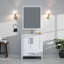 Meuble-lavabo blanc 30 po X P 22 po D, avec plateau en quartz blanc-117843668