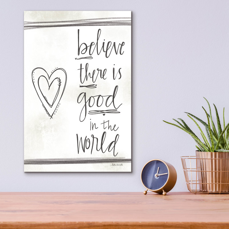  «Believe There Is Good» par Katie Doucette, art mural en verre acrylique, 12 po x 16 po