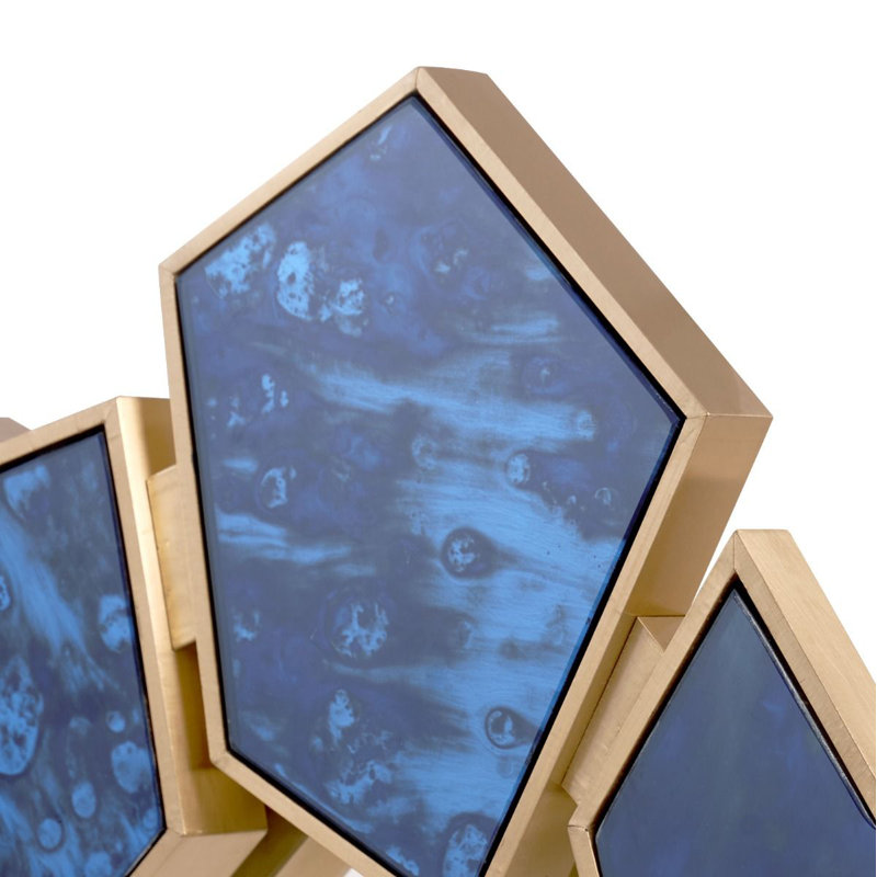 Lucas Novelty Brass Wall Mirror, Antique Midnight Blue