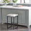 Tabouret de comptoir en cuir de vache beige Ursae avec base en métal noir
