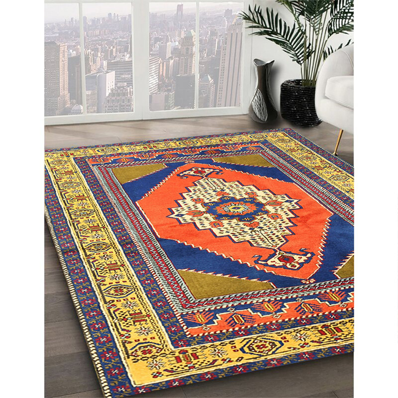 Tapis jaune Southwestern, Rectangle 7 pi x 10 pi