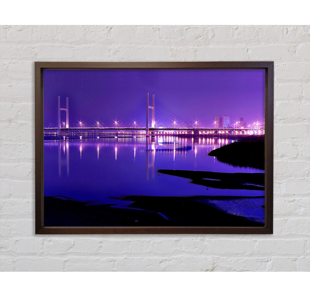 Purple Night Shoreline - Einzelbildrahmen Kunstdrucke auf Leinwand