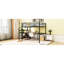 Lit mezzanine en métal avec bureau et latéraux en noir - Créez un espace de chambre à coucher élégant à 4 couches pour un environnement fonctionnel confortable-1908611232