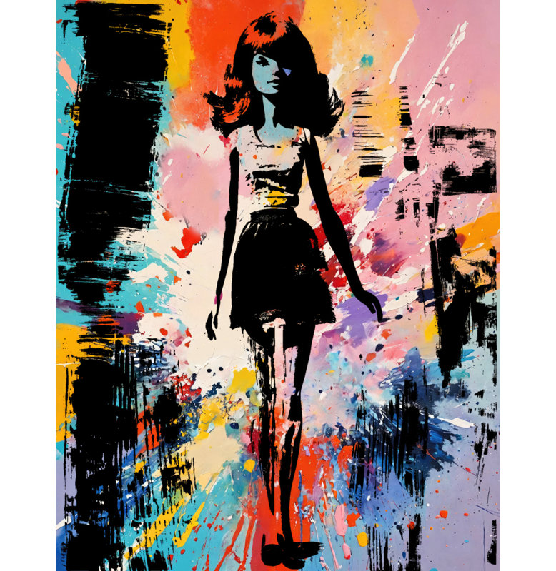 Silkscreen Barbie  Giclee on Gallery Wrapped Canvas, 32" H x 26" W